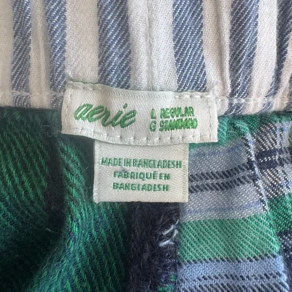aerie soft flannel pajama bottoms, size: large regular, color: multi, worn once - Picture 4 of 4